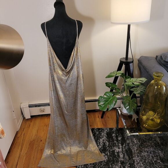Anthropologie Sleeveless Heather Shine Draped-Back Midi Dress Size XL - Picture 4 of 16